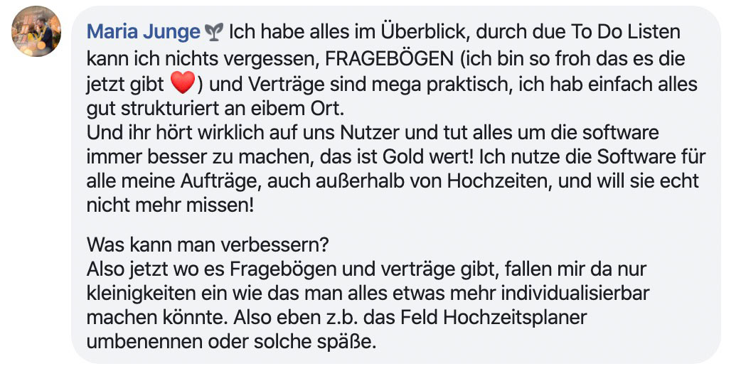 Erfahrung Hochzeit.Management